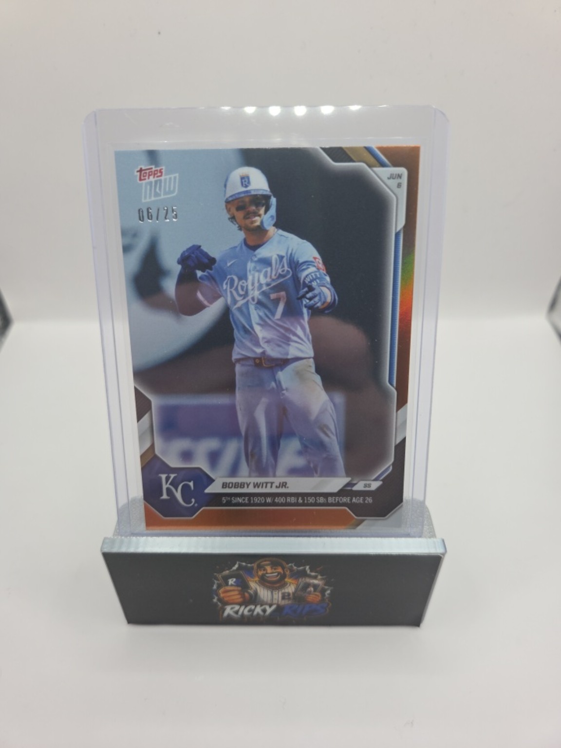 2026 MLB Topps NOW Card 294 Bobby Witt Jr Orange Foil 06/25