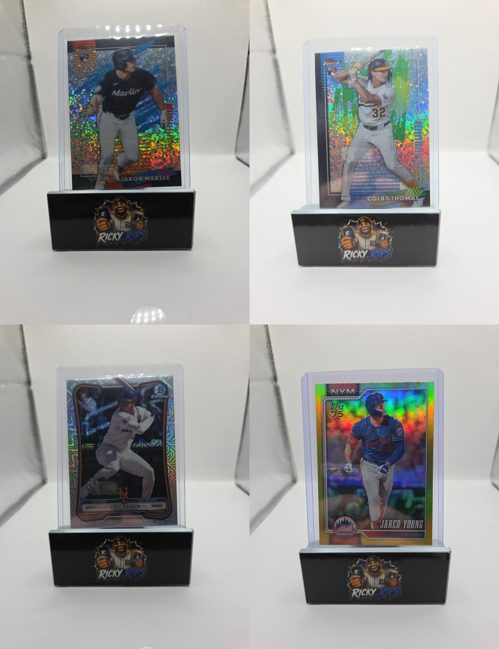 4-Card Baseball Parallel Lot — Marsee RC + Colby Thomas RC + Soto Mojo + Jared Young /399