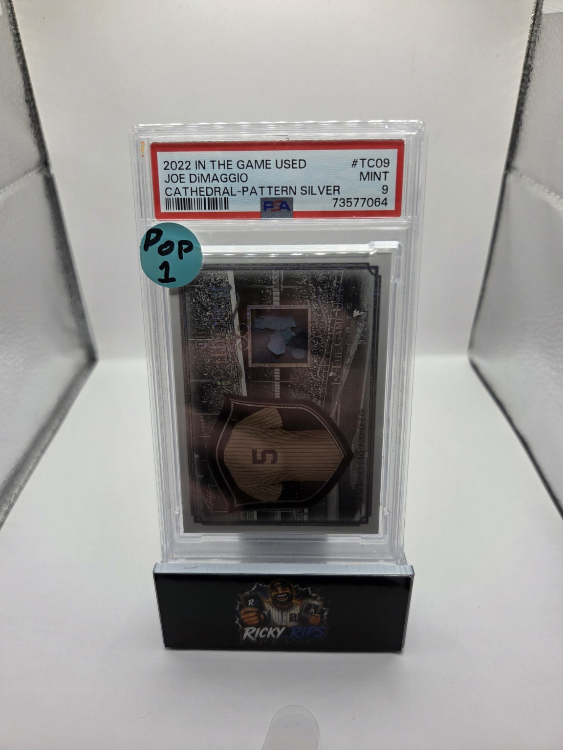 2022 Leaf In The Game Used Joe DiMaggio The Cathedral Pattern Silver #TC-09 — PSA 9 — 9/25